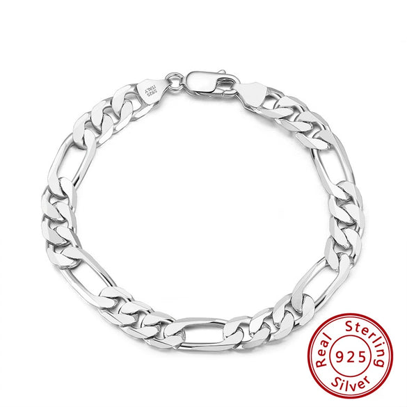 Wholesale Jewelry Unisex Geometric S925 Sterling Silver Figaro Mother Bracelet Electroplated