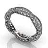 Wholesale Jewelry Unisex Hollow Carved Copper Ring With Geometric Design And Diamond Treatment