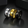 Wholesale Jewelry Unisex Multifaceted Geometric 304 Stainless Steel Frosted Ring Electroplated