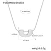 Wholesale Jewelry Ushaped Pendant 316L Stainless Steel Plated Gold Geometric Women's Earrings And Necklace Set