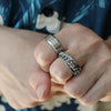 Wholesale Jewelry Ushaped Titanium Steel Chain Ring Brushed Sand Matte Electroplated For Unisex
