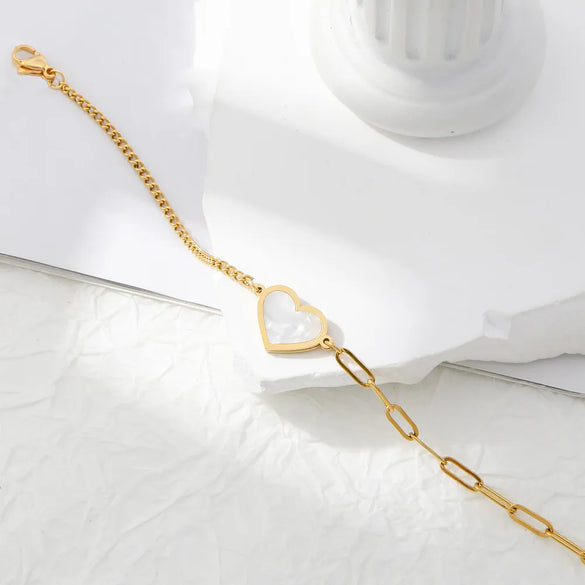 Wholesale Jewelry Vacation Beach Heart Shape 304 Stainless Steel Anklet