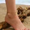 Wholesale Jewelry Vacation Beach Simple Style Flower 201 Stainless Steel 18K Gold Plated Hollow Out Anklet