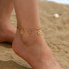 Wholesale Jewelry Vacation Beach Simple Style Flower 201 Stainless Steel 18K Gold Plated Hollow Out Anklet