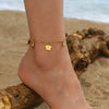 Wholesale Jewelry Vacation Beach Simple Style Flower 201 Stainless Steel 18K Gold Plated Hollow Out Anklet