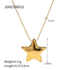 Wholesale Jewelry Vacation Simple Style Pentagram 304 Stainless Steel 18K Gold Plated Plating Rings Necklace