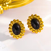 Wholesale Jewelry Vacation Simple Style Round 304 Stainless Steel Artificial Pearls 18K Gold Plated Inlay Earrings Necklace