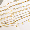 Wholesale Jewelry Vacation Sweet Moon Heart Shape 201 Stainless Steel Gold Plated Plating Anklet