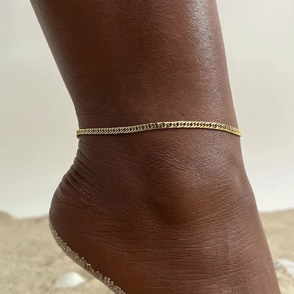 Wholesale Jewelry Vacation Sweet Moon Heart Shape 201 Stainless Steel Gold Plated Plating Anklet