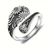 Wholesale Jewelry Vintage Bohemian Style Copper Ring With Flower And Leaf Pattern Electroplated For Women