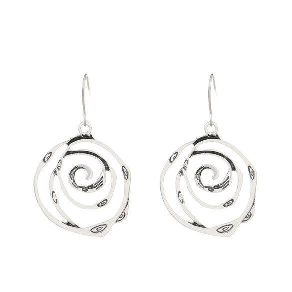 Wholesale Jewelry Vintage Geometric Alloy Round Hollow Vortex Earrings For Women
