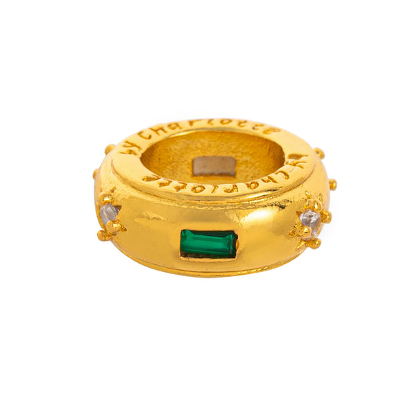 Wholesale Jewelry Vintage Geometric Copper Ring Pendant Ochain Necklace With Mixed Gemstone Inlay And Gold Plated