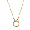 Wholesale Jewelry Vintage Geometric Mixed Gemstone Inlay Copper Goldplated O Chain Ring Necklace