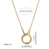 Wholesale Jewelry Vintage Geometric Mixed Gemstone Inlay Copper Goldplated O Chain Ring Necklace