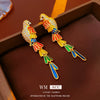 Wholesale Jewelry Vintage Highend Animal Zodiac Copper Electroplated Silver Needle Earrings For Women