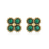 Wholesale Jewelry Vintage Light Luxury Copper Fourleaf Clover Geometric Earrings For Women