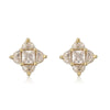 Wholesale Jewelry Vintage Light Luxury Copper Fourleaf Clover Geometric Earrings For Women