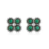 Wholesale Jewelry Vintage Light Luxury Copper Fourleaf Clover Geometric Earrings For Women