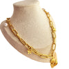 Wholesale Jewelry Vintage Natural Style U Shape Stainless Steel Ocean Pendant Necklace With 18K Gold Plated Shell Conch And Cross Chain