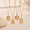 Wholesale Jewelry Vintage Star Pattern Copper Electroplated Sun Moon Shell Photo Album Photo Frame Necklace