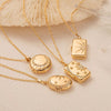 Wholesale Jewelry Vintage Star Pattern Copper Electroplated Sun Moon Shell Photo Album Photo Frame Necklace