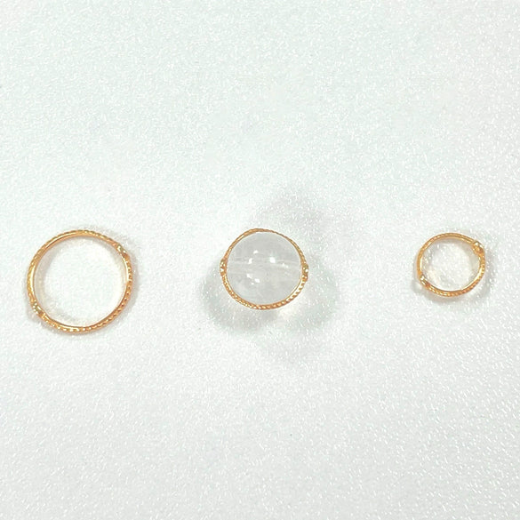 Wholesale Jewelry Vintage Style Beaded Circle 925 Sterling Silver Electroplated Ring And Spacer Bead Accessories