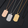 Wholesale Jewelry Vintage Style Classic Style Geometric Customization Laser Engraving 201 Stainless Steel Plating Pendant Necklace Square Pearl Chain
