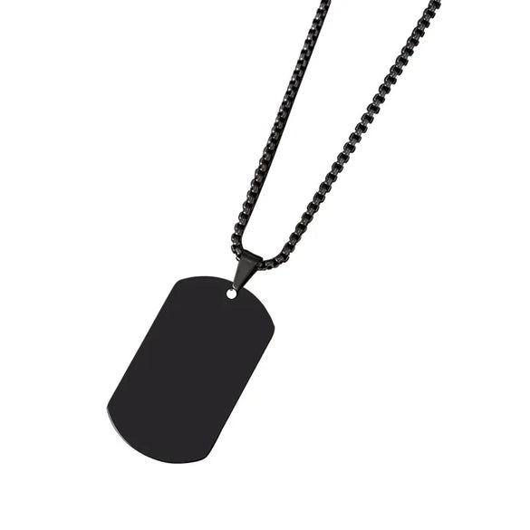 Wholesale Jewelry Vintage Style Classic Style Geometric Customization Laser Engraving 201 Stainless Steel Plating Pendant Necklace Square Pearl Chain