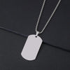 Wholesale Jewelry Vintage Style Classic Style Geometric Customization Laser Engraving 201 Stainless Steel Plating Pendant Necklace Square Pearl Chain