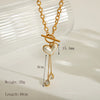 Wholesale Jewelry Vintage Style Classic Style Heart Shape 304 Stainless Steel Acrylic 18K Gold Plated Bracelets Necklace