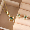 Wholesale Jewelry Vintage Style Cross Copper Gold Plated Earrings And Necklace Set