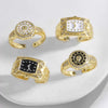 Wholesale Jewelry Vintage Style Cross Copper 18K Gold Plated Ring