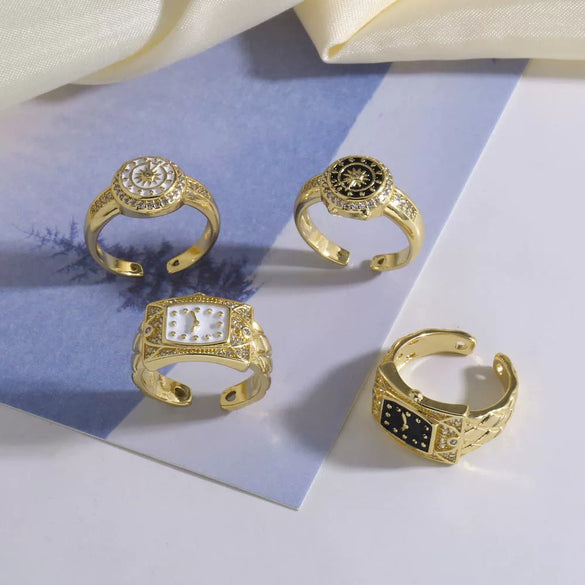 Wholesale Jewelry Vintage Style Cross Copper 18K Gold Plated Ring