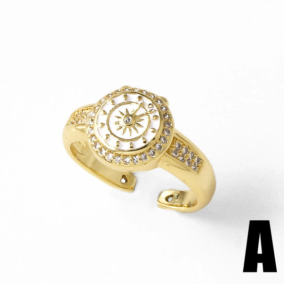 Wholesale Jewelry Vintage Style Cross Copper 18K Gold Plated Ring
