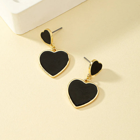 1 Pair Vintage Style Geometric Enamel Plating Hollow Out Alloy Drop Earrings