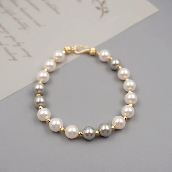 Wholesale Jewelry Vintage Style Geometric Imitation Pearl Ball Chain Necklace Handmade