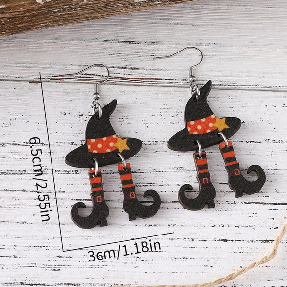 Wholesale Jewelry Vintage Style Hat Wood Drop Earrings