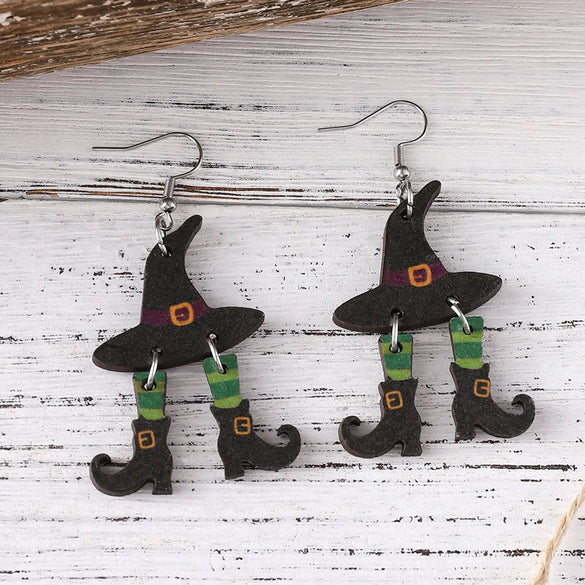 Wholesale Jewelry Vintage Style Hat Wood Drop Earrings