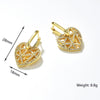 Wholesale Jewelry Vintage Style Heart Copper Zircon Earrings