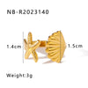 Wholesale Jewelry Vintage Style Modern Style Simple Style Starfish Shell 304 Stainless Steel 18K Gold Plated Plating Open Rings