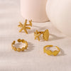 Wholesale Jewelry Vintage Style Modern Style Simple Style Starfish Shell 304 Stainless Steel 18K Gold Plated Plating Open Rings