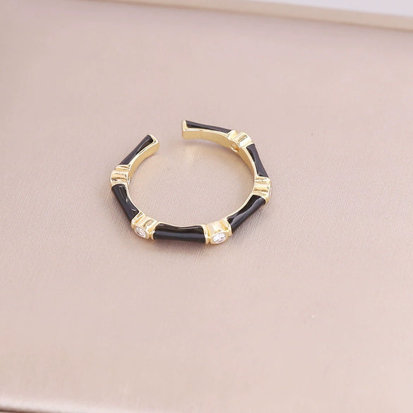 Wholesale Jewelry Vintage Style Oil Drop Copper Geometric Ring For Women