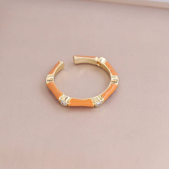 Wholesale Jewelry Vintage Style Oil Drop Copper Geometric Ring For Women