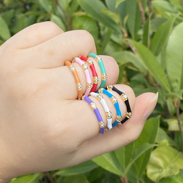 Wholesale Jewelry Vintage Style Oil Drop Copper Geometric Ring For Women