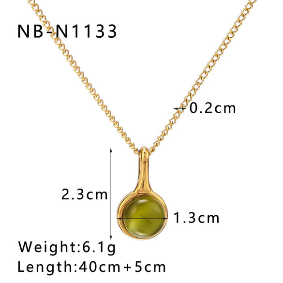 Wholesale Jewelry Vintage Style Simple Style Classic Style Round Heart Shape 304 Stainless Steel Gem Pearl Shell 18K Gold Plated Inlay Necklace