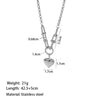 Wholesale Jewelry Vintage Style Simple Style Commute Heart Shape 304 Stainless Steel 18K Gold Plated Heart Polishing Plating Pendant Necklace