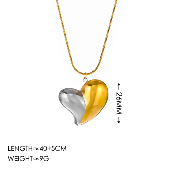 Wholesale Jewelry Vintage Style Simple Style Heart Shape 304 Stainless Steel 18K Gold Plated Jewelry Set