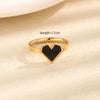 Wholesale Jewelry Vintage Style Simple Style Heart Shape 304 Stainless Steel Acrylic 18K Gold Plated Inlay Rings