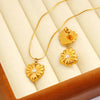 Wholesale Jewelry Vintage Style Simple Style Heart Shape 304 Stainless Steel Glass 18K Gold Plated Inlay Earrings Necklace