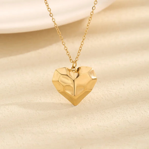 Wholesale Jewelry Vintage Style Simple Style Heart Shape 304 Stainless Steel Pendant Necklace